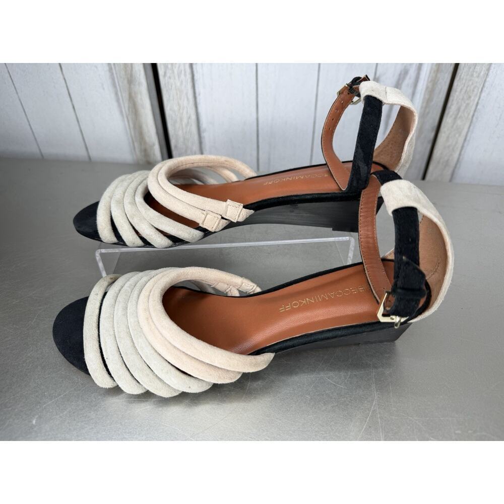 Rebecca Minkoff Lucie Suede Small Wedge Sandals Size 7.5